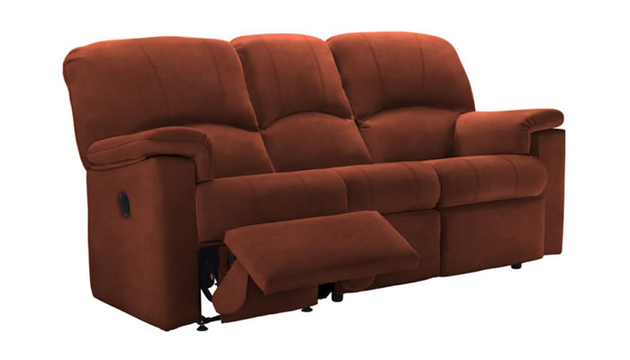 G Plan Chloe 3 Seater Powered Single Recliner Left Hand Facing in Plush Umber Fabric